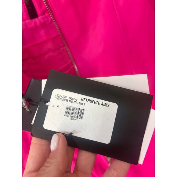 retrofete Phoebe Leather Mini Dress Knockout Pink Womens Size Small - Picture 12 of 13